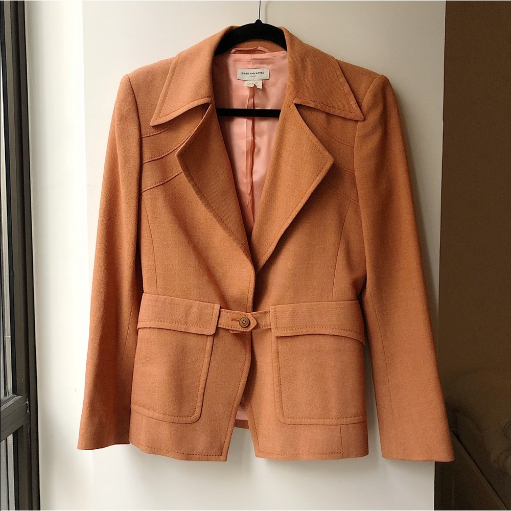 Dries Van Noten peach orange blazer jacket